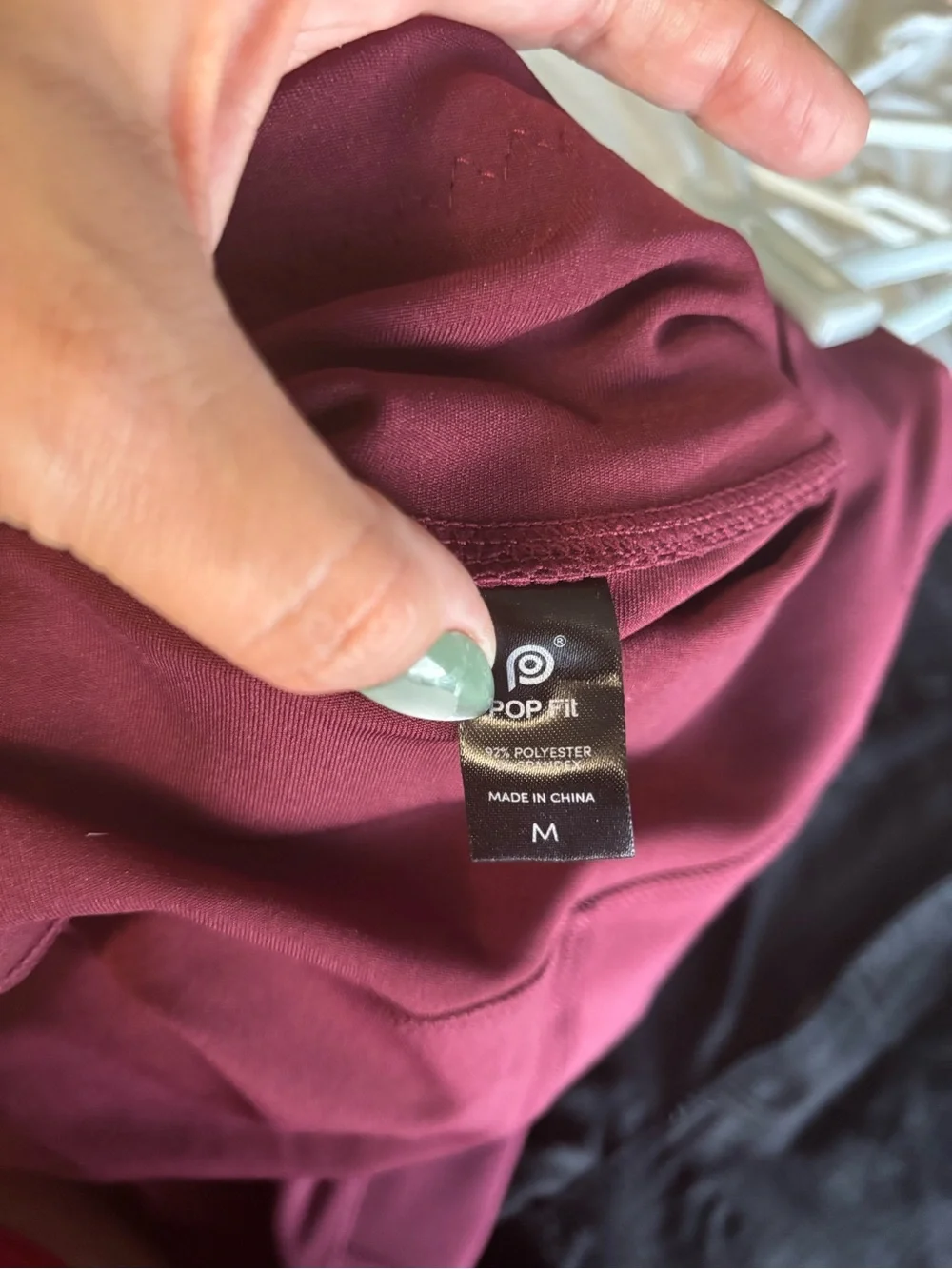 POP Fit Maroon Crop Leggings with Black Ladder Side Panels